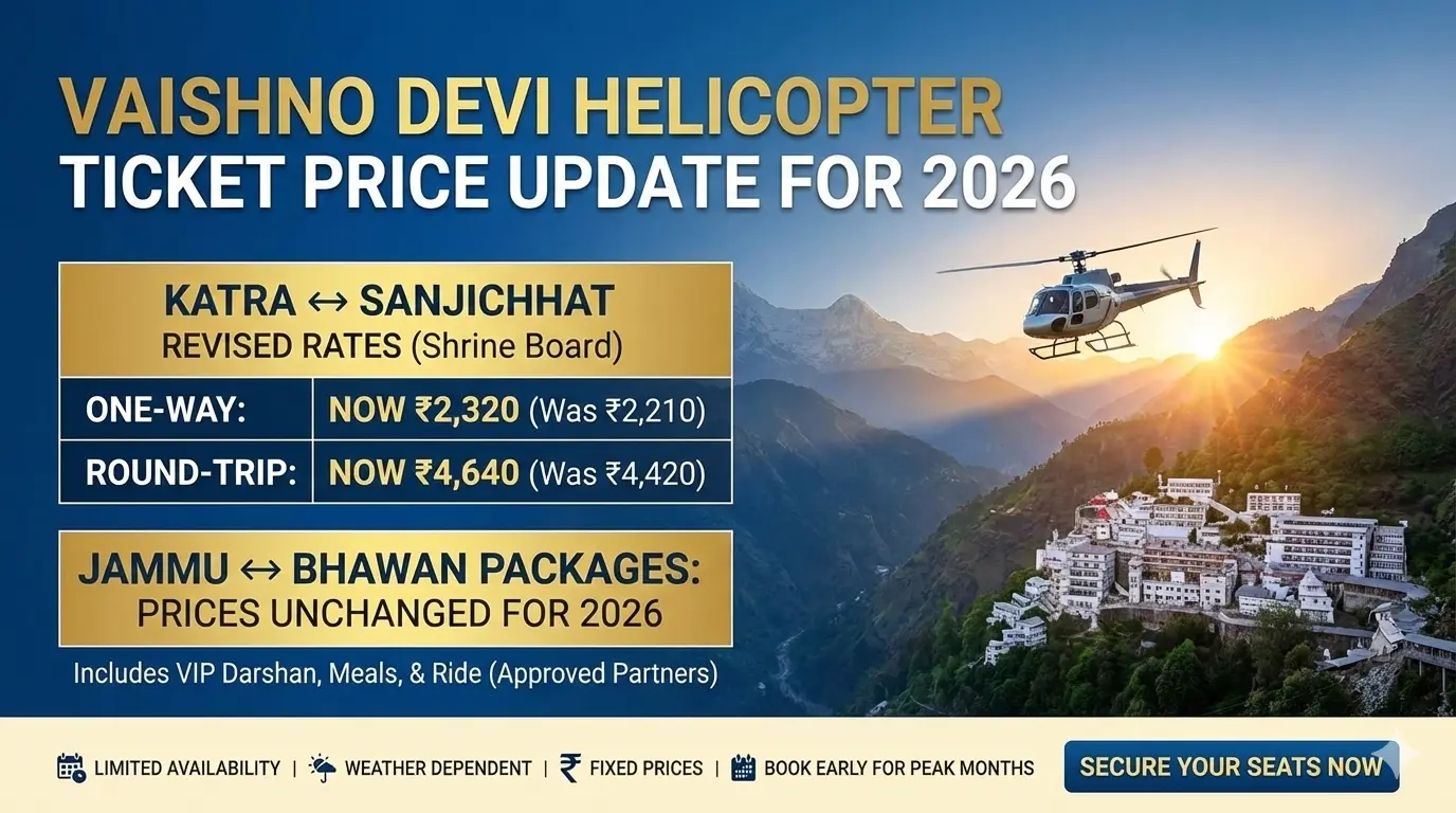 Vaishno Devi Helicopter Ticket Price 2026